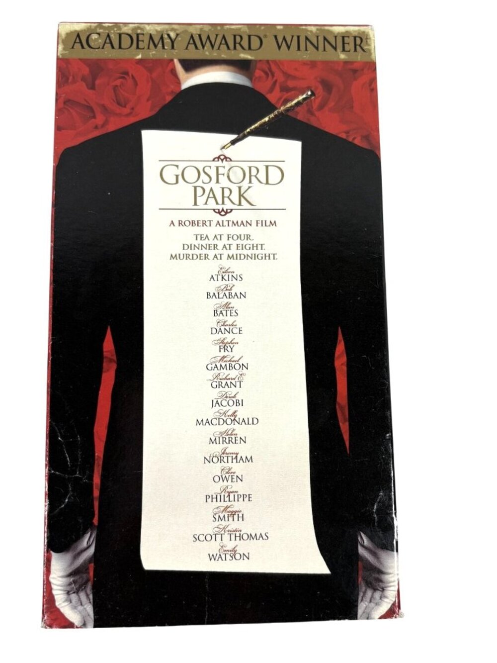 Gosford Park VHS Tape Academy Award-Winning Film 2002 Robert Altman Mystery Dram